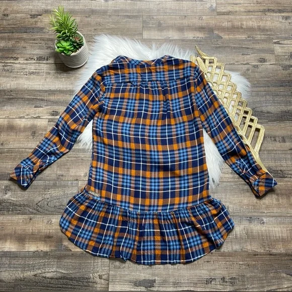 Matilda Jane General Store Plaid Tunic Blue Orange - Picture 5 of 12